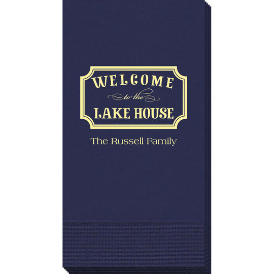 Welcome to the Lake House Sign Guest Towels